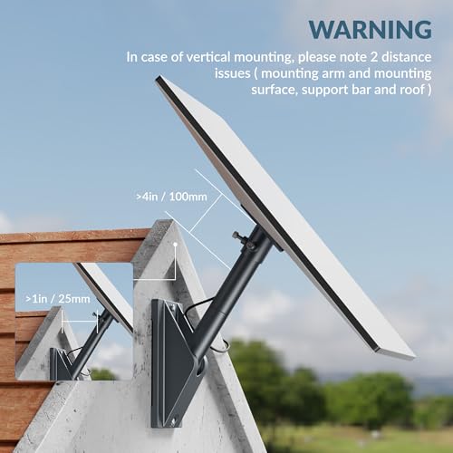 Starlink Gen 3 Mount Kit, Heavy-Duty Aluminum Roof/Wall Mount Accessories for Starlink V3, 5.5"x8.8" Stable Base, 90° Tool-Free Tilt, Insulation Guard, Satellite Dish Mounting Kit Pole & Pipe Adapter