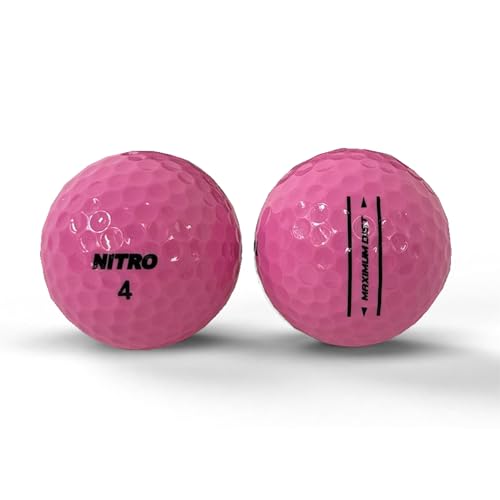 Nitro Maximum Distance Golf Balls- 12 Pack- Bright Pink- USGA Approved