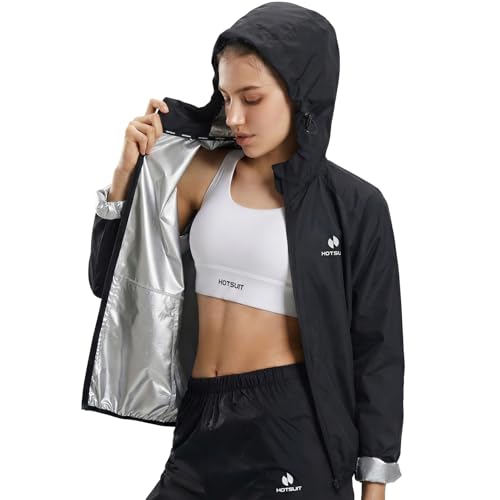 HOTSUIT Sauna Suit Women Machine Washable Sweat Sauna Jacket Pants Anti Rip Sweat Suits for Gym Workout