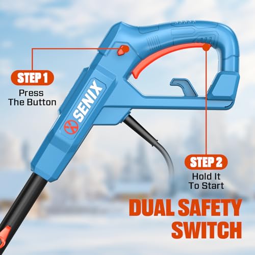 SENIX Corded Snow Shovel, 13 Inch Electric Snow Blower with 26ft Max Throwing Distance, Plows 480lbs/min, Removes Snow from Driveway, Sidewalk, Steps, Patio & Decks