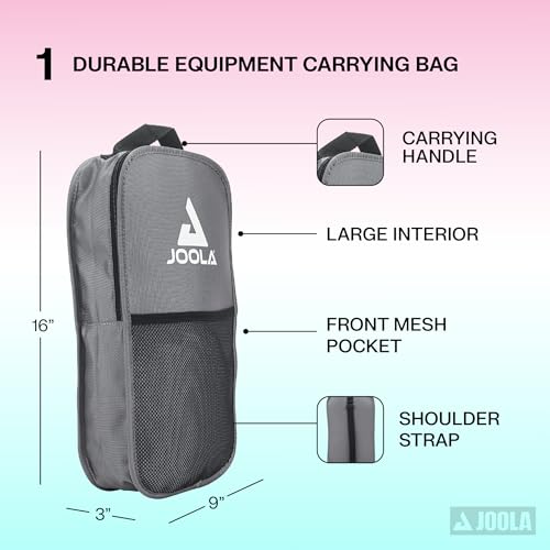 JOOLA Ben Johns Pickleball Set - Made with Reinforced Fiberglass and Honeycomb Polypropylene - Includes 2 Paddles, 4 Balls, and JOOLA Pickleball Bag