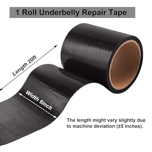 PlusRoc RV Underbelly Material RV Underbelly Tape Waterproof Flex Belly Tape with Permanent Sealing Adhesive for Mobile Home, Camper Travel Trailer, Tear Repair Patch(6'' x 20')
