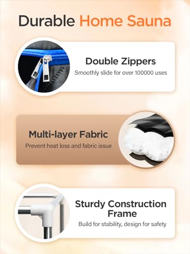 FREEYARE Sauna Box, Portable Sauna for Home, Personal Steam Sauna Tent with 1200W 3L Steamer Heater, 15 Levels, Remote Control, Foldable Chair, Cozy Size 36 * 36 * 71 inch-Blue