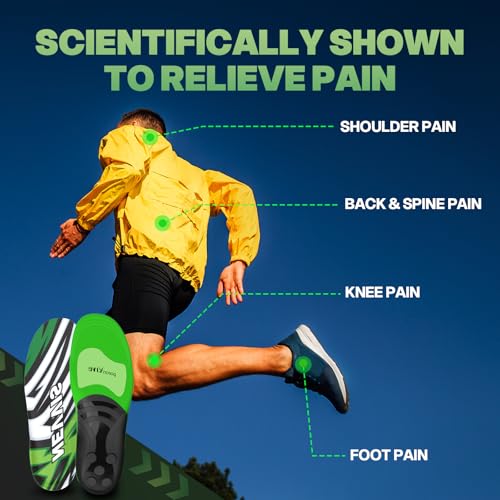 NEVVIS Dynamic Spring Plantar Fasciitis Insoles for Flat Feet, 250 lb Heavy Duty Work Boot Insoles for Men Women, High Arch Support Inserts Women Men, Arch Pain Relief, Shock Absorb, Orthotic, 1 Pair