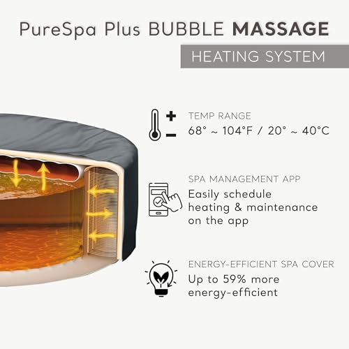 Intex 28429EP PureSpa Plus Portable Inflatable Hot Tub Bubble Jet Spa, 77 Inch x 28 Inch & 28514E Medium PureSpa Accessories Benches (2 Pack)