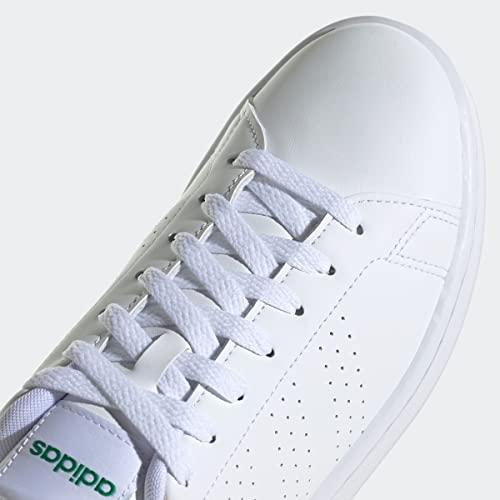 adidas Men's Advantage Racquetball Shoe, White/White/Green, 9