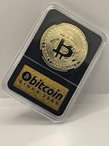 Bitcoin Coin in Collector's Edition Case: Limited Edition Physical Gold Coin with Crypto Coin Display Case | Cryptocurrency Coin with Realistic Details | Desk Home Office Idea for HODL Fans