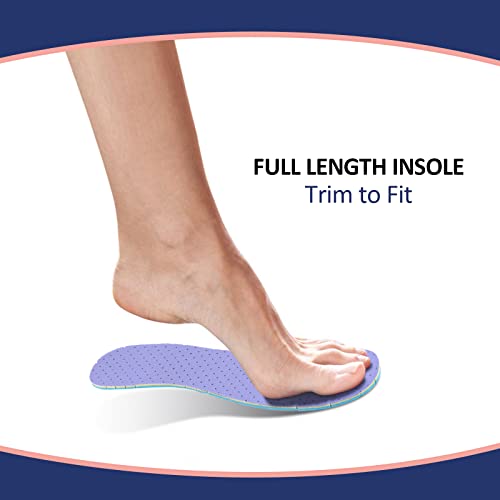 Sintege 3 Pairs Breathable Shoe Insoles Inserts Soft Cushioning Double-Layer Latex Foam Perforated Replacement Insoles for Men 7-11 Woman 2-8(White, Pink, Purple)