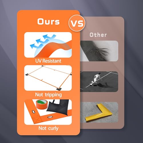 SportzPals Portable Pickleball Court Lines for Outdoor & Indoor, No Measurement Required Pickleball Court Marker Kit, Easy Setup & Durable Design
