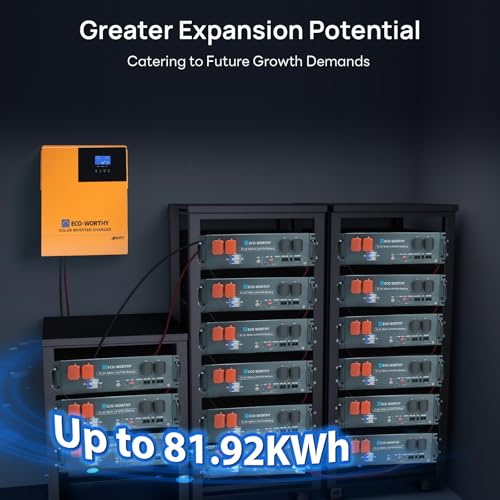 ECO-WORTHY 4.68KWH Solar Power Complete Kit 1200W 48V with Lithium Battery and Inverter for Home: 6pcs 195W N-Type Bifacial Solar Panels + 1pc 48V 50Ah Li-Battery + 3500W Solar Charger Inverter