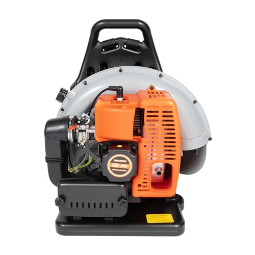 Backpack Gas Powered Leaf Blower, Commercial 2.7kW 850CFM 63CC 4.3HP 2-Stroke Powerful Lightweight Gasoline Grass Lawn Blower w/Harness Air-Cooled & 1.8L Fuel Tank for Yard Lawn Care, Snow Removal