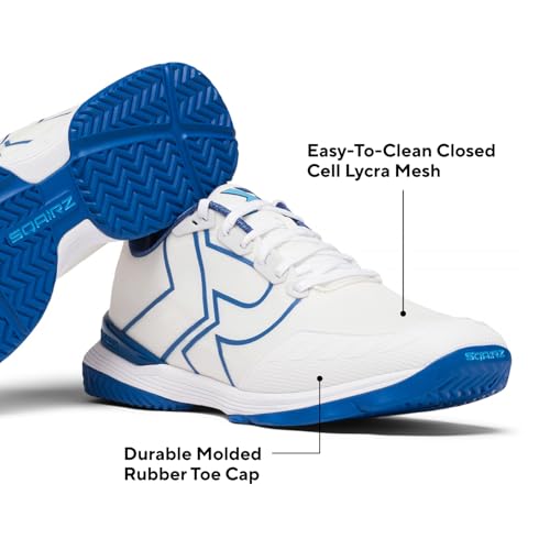 SQAIRZ XRZ Men's Pickleball Shoes, Pickleball Shoes Men, Mens Tennis Shoes, WHT/BLU, 9.5