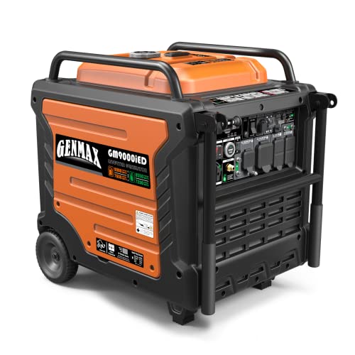 GENMAX Portable Generator, 9000W Super QuietDual Fuel Portable Engine with Parallel Capability, Remote/Electric Start, Ideal for Home backup power.EPA Compliant (GM9000iED)