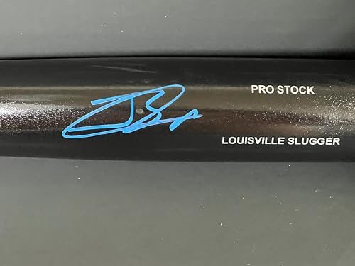 Jackson Chourio Milwaukee Brewers Autographed Signed Black Baseball Bat Beckett Hologram