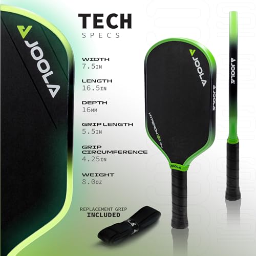 JOOLA Ben Johns Hyperion 3S 16mm Pickleball Paddle - Elongated Aero Curve Shape for Swing Speed - Propulsion Core Increases Spin & Control - UPA-A Certified - NFC Chip Enabled.