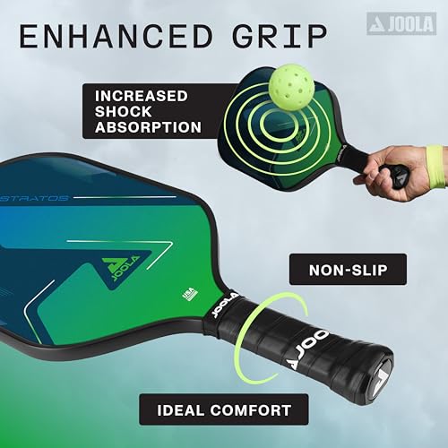 JOOLA Stratos Pickleball Paddle – Reinforced Fiberglass Surface, Honeycomb Polypropylene Core, USAPA Approved, Durable & Beginner-Friendly Pickleball Racket with Comfortable Grip