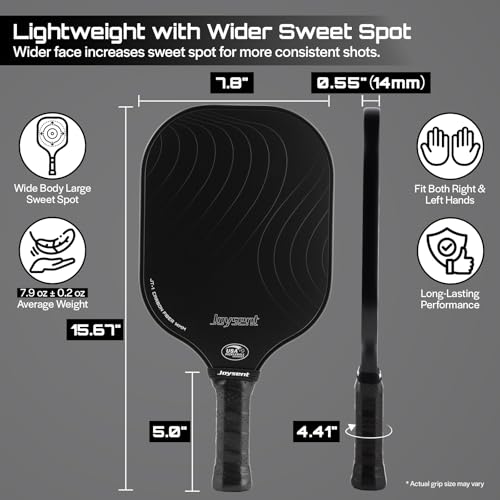 Joysent Pickleball Paddles Set, USAPA Approved Carbon Fiber Pickleball Set with Pickleball Rackets and Indoor Outdoor Pickle Balls, Beginner Pickleball Paddle for Adults Men Women