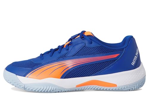 Puma Men's NOVA Court Pickleball Shoe, Vivid Blue-Heat Fire-Puma White-Glowing Red, 13