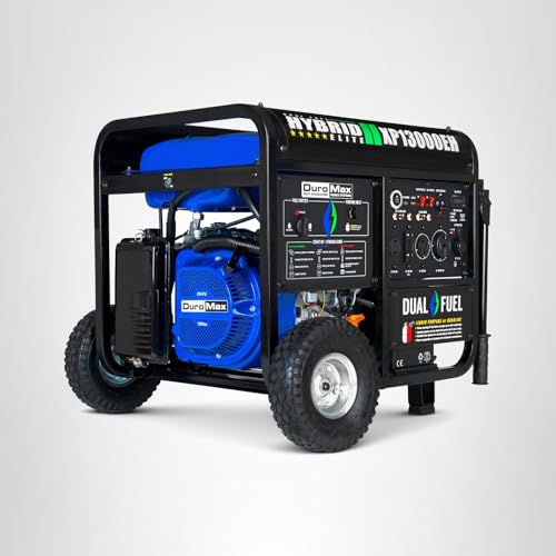 DuroMax XP13000EH 13,000-Watt Dual Fuel Portable Generator - Gas & Propane, Electric Start, Whole Home Backup Power, Transfer Switch Ready, RV & Emergency Ready