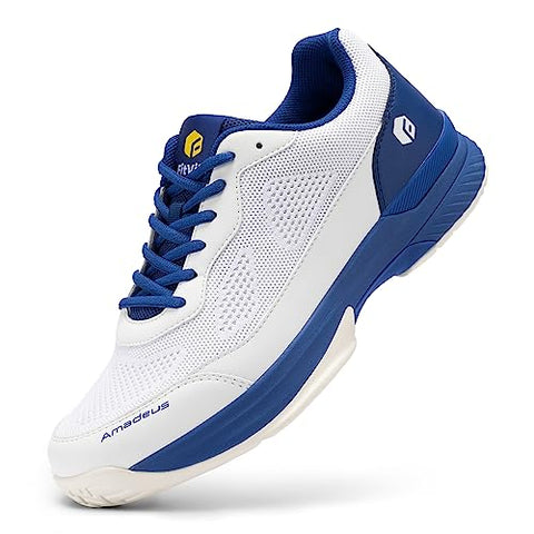 FitVille Mens Pickleball Shoes Blue Tennis Shoes Sneakers for All Court Racquetball Athletic Shoes for Racquet Sport | Arch Support & Wide Toe Box (11 Medium, Royal Blue)