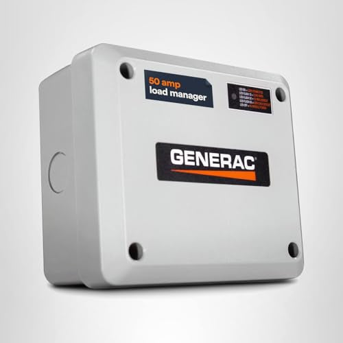 Generac 7000 50 Amp Load Manager - Efficient Load Prioritization and Wire-Free Technology for Reliable Power Management - Lock-Feature and LED Status Display for Convenient Operation - Gray