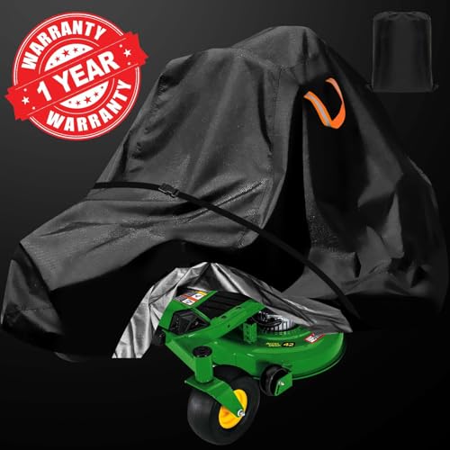 Zero-Turn Lawn Mower Covers,Waterproof Outdoor Riding Mower Cover,Fits up to 60" Decks Rider Lawnmower,Heavy Duty Anti-UV 600D Polyester Tractor Cover, Buckle Strap,79"Lx47"Wx55"H