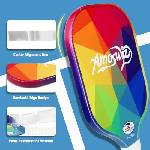 Amoswiz Pickleball Edge Guard Tape, Clear Pickleball Protection Tapes 3 Pcs, No Wrinkling, Suitable for 13MM & 16MM & 20MM Thicknesse Paddles 23MM Width