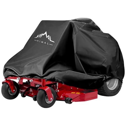 Himal Outdoors Zero Turn Mower Cover, Heavy Duty 600D Polyester Oxford, UV Protection Universal Fit with Drawstring & Cover Storage Bag, Mower Protector for Decks Up to 60"