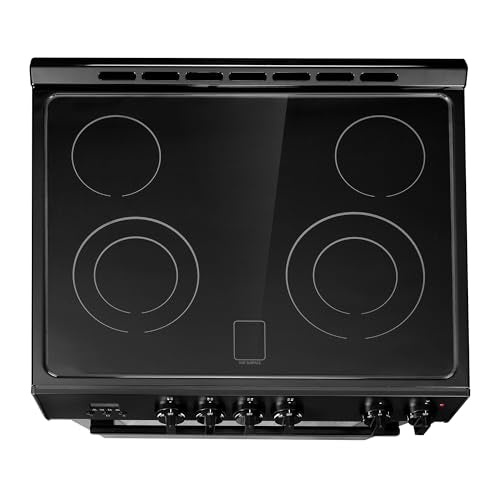 COSMO COS-ERD304K-BK 30 in. Stellar Collection 5.0 cu. ft. Electric Range with 4 Burner Glass Cooktop and Convection Oven in Matte Black