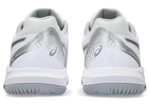 ASICS Women's Gel-Dedicate 8 Tennis Shoes, 9, White/Pure Silver