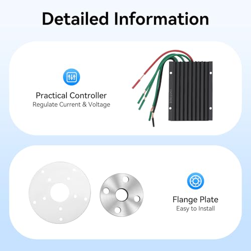 600W Wind Turbine Generators Kit, 24V 5 Blades Vertical Axis Wind Power with Controller, 5 Blades Lantern Motor Vertical Axis Windmill for Home, Camping, -40～80℃ Working Temperature