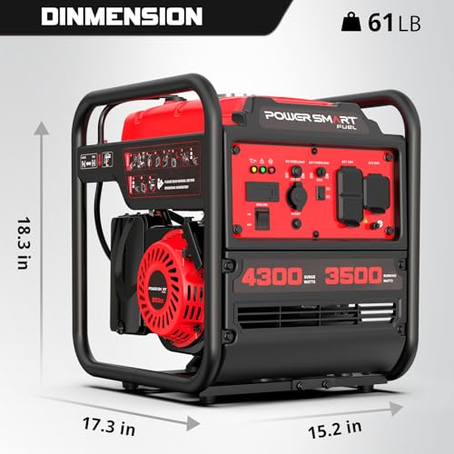 PowerSmart 4300-Watt Portable Generator with Inverter Technology, 30 Amp for Home Use and Emergency Backup