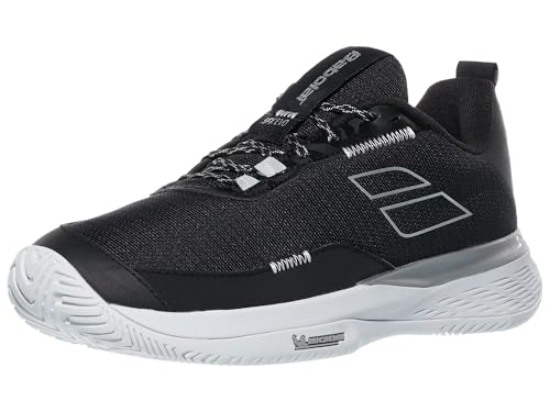 Babolat Women's SFX Evo All Court Tennis Shoes, Black/Silver (Women's US Size 9)