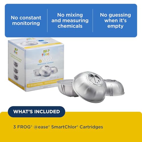 FROG @Ease Replacement SmartChlor Cartridge for use with Hot Tub FROG @Ease Floating System - Hot Tub Sanitizer System Supports Less Chlorine Use - 3 Pack