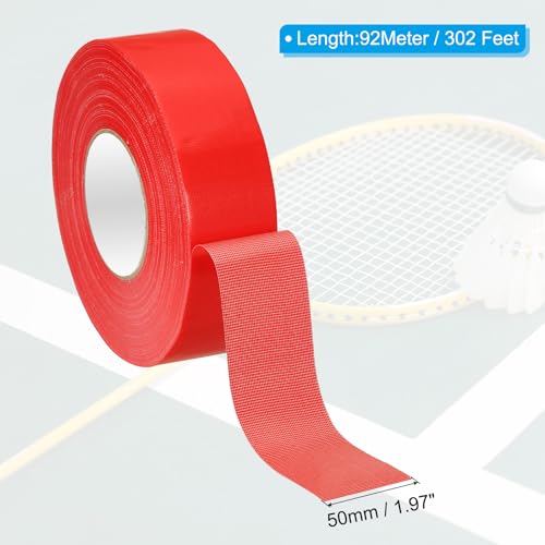 PATIKIL Pickleball Court Tape 2 in x 302ft, Pickleball Court Marking Kit for Indoor/Outdoor Tennis Volleyball Badminton Court, Red