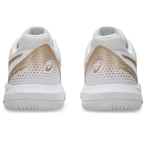 ASICS Women's Gel-Dedicate 8 Pickleball Shoes, 7.5, White/Champagne