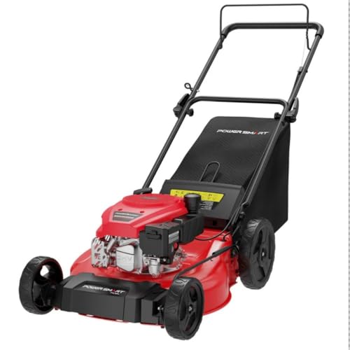 PowerSmart 21" 2-in-1 Push Lawn Mower, 144cc Engine, 3-in-1 with Bagging, High Wheels, Lightweight and Easy Assembly,Adjustable Cutting Height, Lightweight,for Garden Yard