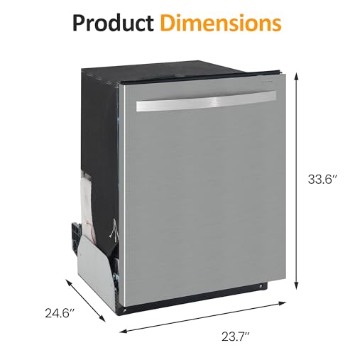 SUNVIVIPRO 24" Built-in Dishwasher, Stainless Steel Dishwasher Machine with Adjustable Racks, 14–16 Place Settings Large Capacity Dish Washer, 8 Wash Programs, Energy Star Certified, Sliver