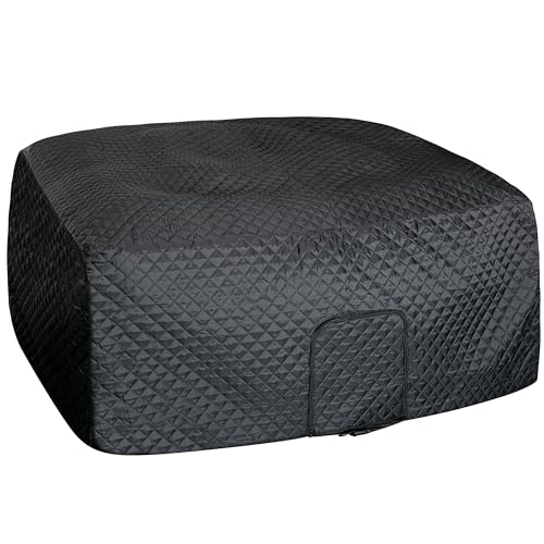 Tlswshsy 72''x27'' Square Insulated Inflatable Hot Tub Thermal Cover, Energy Efficient Hot Tub Cover with Zipper Door, Inflatable Hot Tub Full Coverage for Keeping Warm Extra Insulation and Dustproof