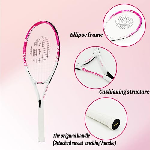 Senston 27 inch Tennis Racket for Adults 1 Pack Tennis Racket Set Tennis Overgrip, Vibration Damper