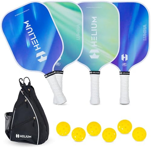 Helium Pro Carbon Fiber Pickleball Paddles - USAPA Certified - High-Spin Texture, Lightweight Honeycomb Core