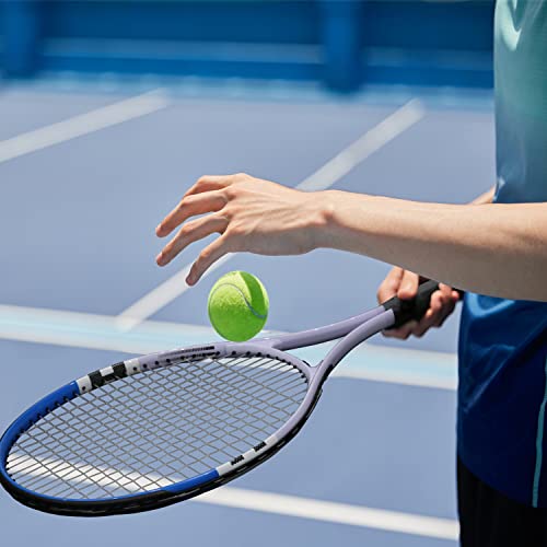 Tennis Racket Pre-Strung Lightweight 27 Inch Racquet Recreational Adult Rackets for Men Women Students Training Tennis Starter Kit with Balls,Carry Bag and Overgrips (Blue/White - 2 Rackets)
