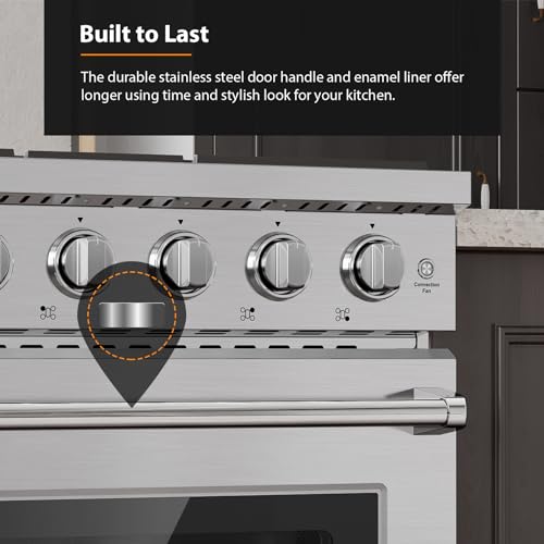Empava Gas Range,True Convection Oven 4.55 Cu. Ft, 5 Deep Recessed Burners Cooktop, Heavy Duty Continuous Grates in Stainless Steel with Storage Drawer, Freestanding & Slide-In,30 Inch