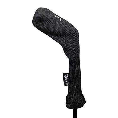 Majek All Hybrid Golf Club Black Sleek Tight Fit Headcover Set 3-SW Acrylic Head Covers 3 4 5 6 7 8 9 PW SW (Total of 9 Hybrid Head cover Set)