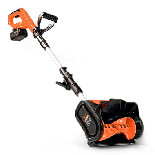 SuperHandy Cordless Snow Shovel, 20V 4Ah Electric Snow Thrower - Lightweight, 10"x5" Clearing Path, 25 ft Throwing Distance, 300 lbs/Min Snow Capacity (2024)