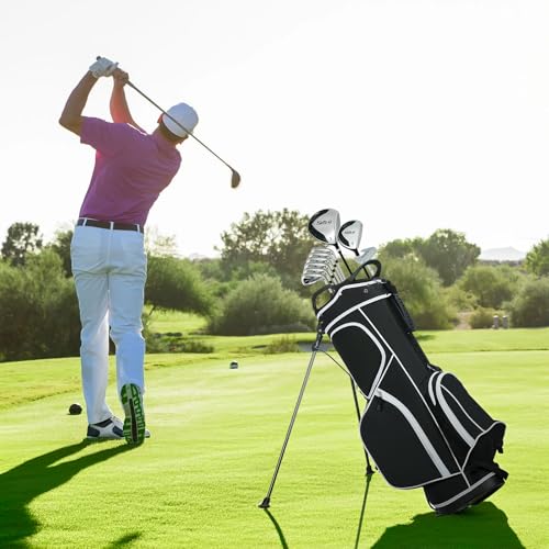 1GoTo-G Golf Clubs Set for Men, Complete Mens Golf Clubs Full Set Right Handed Includes Stand Bag with Rain Hood, 1#Driver 3#Wood 5# 6# 7# 8# 9# PW# Irons and Putter