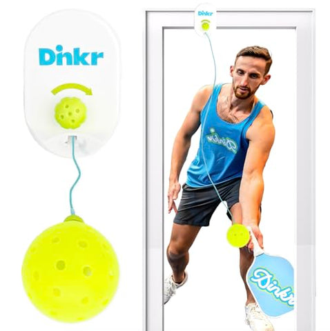 Dink’r Pickleball Training Device 2.0 – Solo Trainer for Home Practice | 10-Foot Auto-Lock Cord, Quick-Switch Ball System, Dual Mounting Plates | Fun Gift for Pickleball Players & Families
