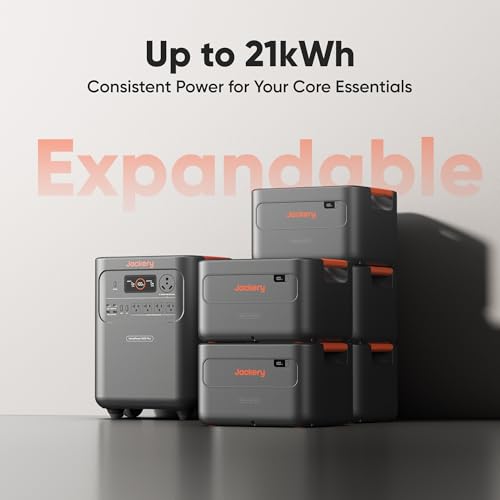 Jackery HomePower 3600 Plus Portable Power Station with 2x 200W Solar Panels, 3600W AC Output, 3584Wh LFP Solar Generator, Expandable up to 21kWh, Essential Home Backup for Home Use, Emergencies, RV