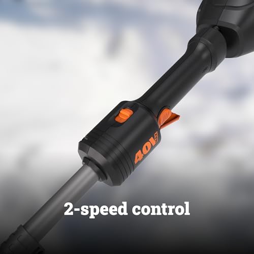 WORX Nitro 40V 12'' Cordless Snow Shovel, Electric Snow Thrower for 4-Car Driveway, Snow Removal with Brushless Motor & 2 Speed Control, 2 × 4.0 Ah Batteries and Charger Included, WG460