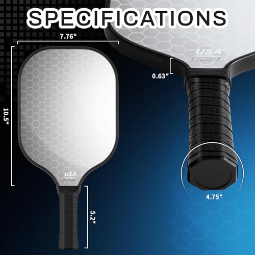 Jobunai 99.9% T300 Carbon Fiber Pickleball Paddles Set of 2 Lightweight Aesthetic Pickle Ball Rackets Indoor Outdoor Games Equipment Beginner Intermediate Pro Sports Accessories Gifts for Women Men